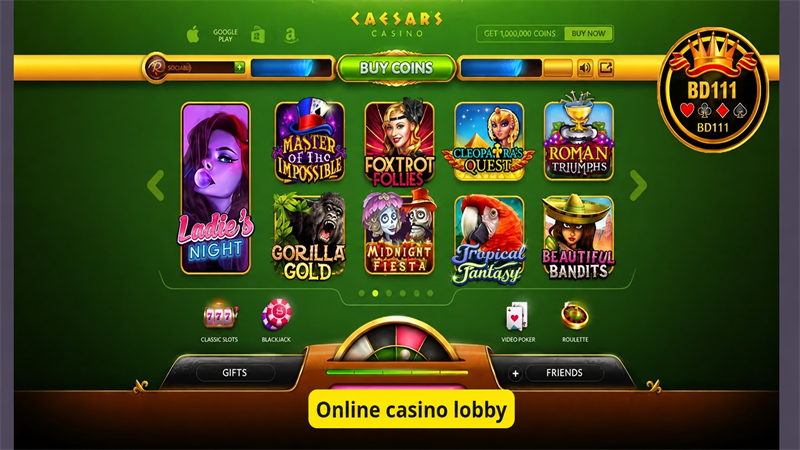 BD111 live casino lobby artwork